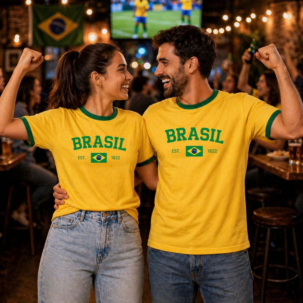 Camisas de Casal Brasil Looks para a Copa do Mundo
